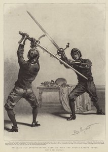 Tipos de esgrima antiga, exercício com a espada de duas mãos